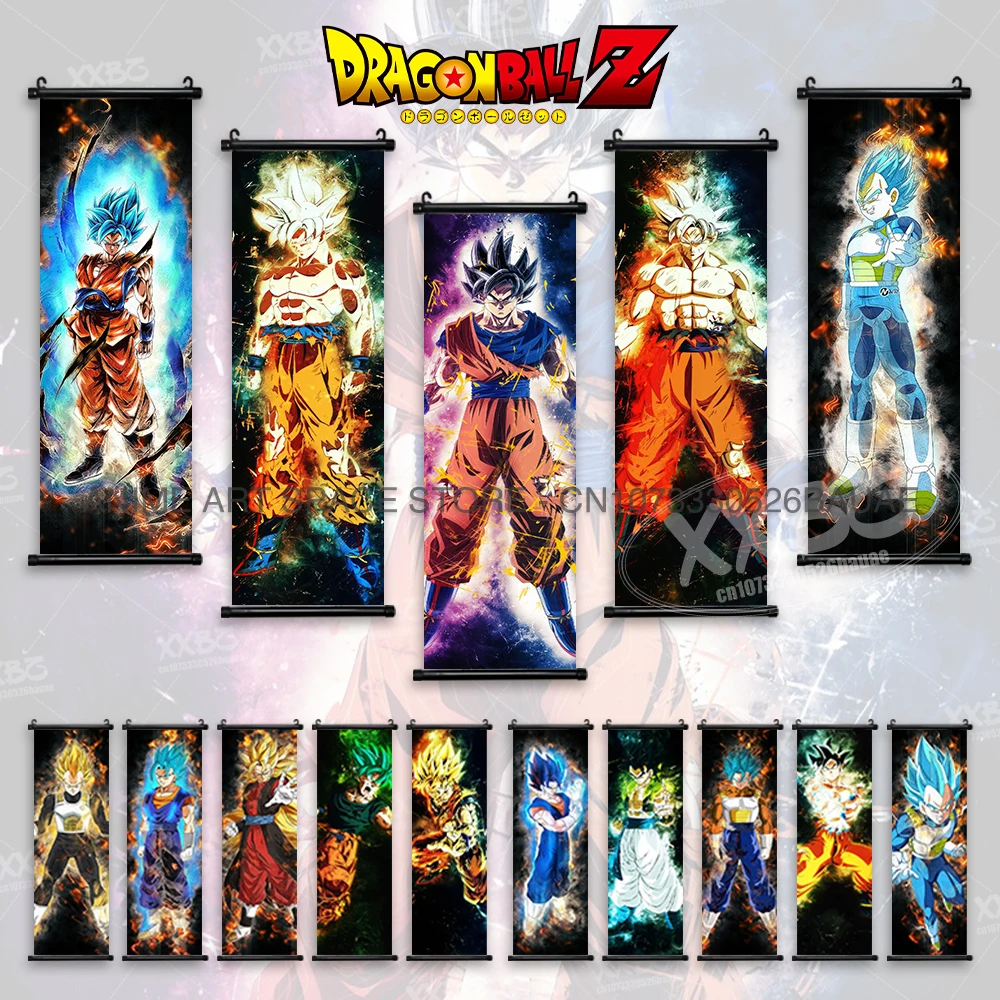 

Dragon Ball Hanging Painting Anime Poster Goku Wall Artwork Kakarot Home Decor Gohan Scroll Picture Saiyan Canvas Latest Bedroom