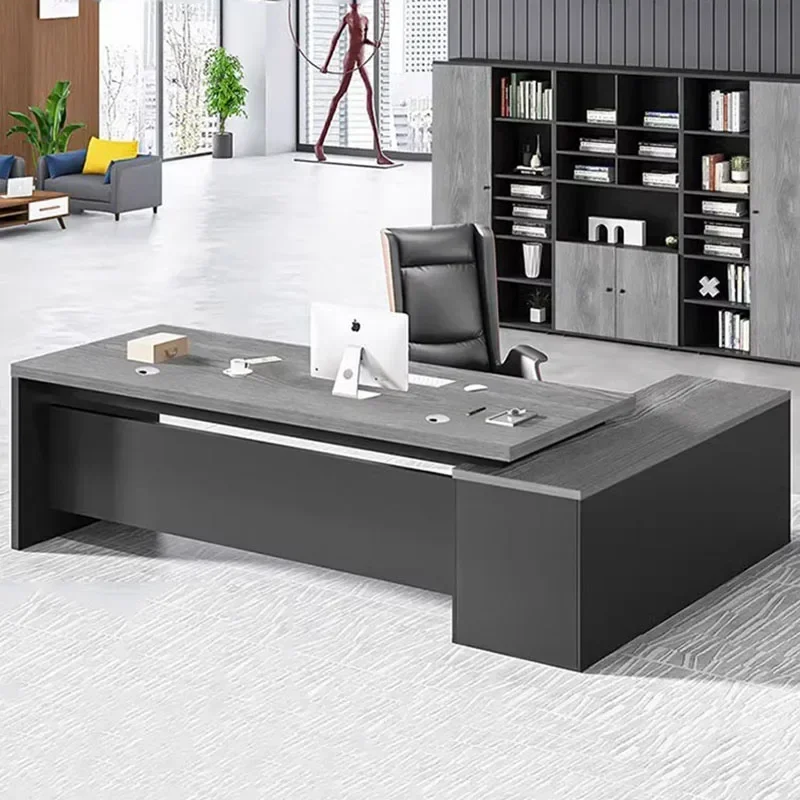 

Drawers Corner Office Desk Dark European L Shaped European Computer Desks Laptop Metal Escritorios De Ordenador Modern Furniture