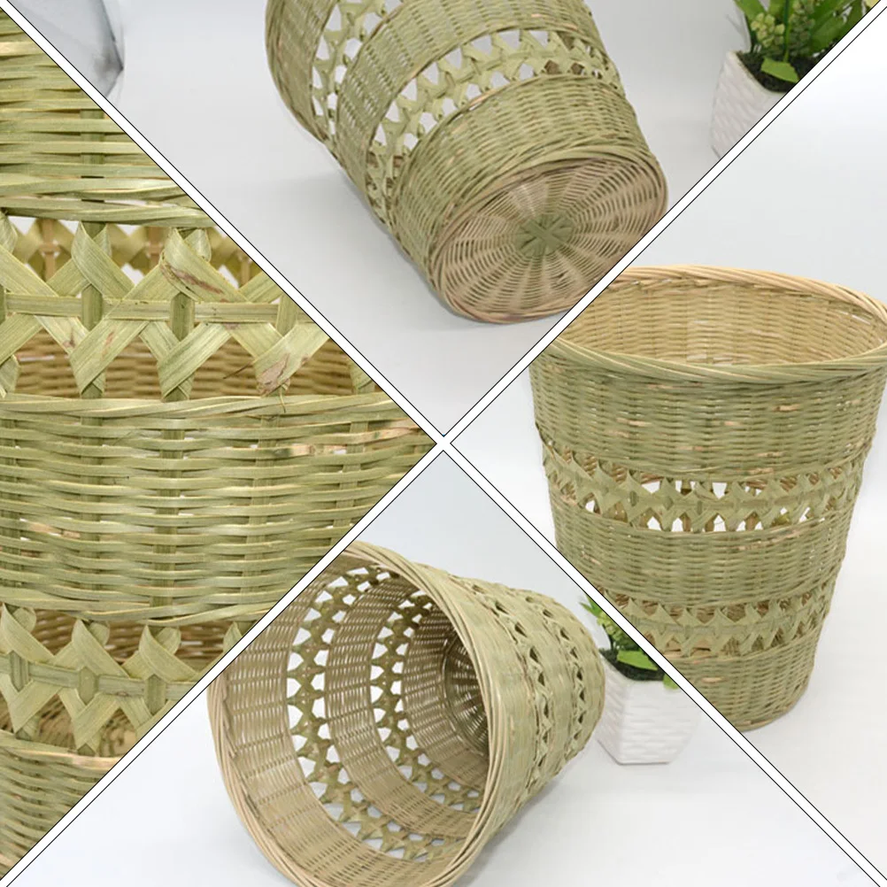 

1Pcs Bamboo Storage Basket Light Green Multi-Purpose Laundry Container for Home Bathroom Bedroom Organizer Sundries Clothing