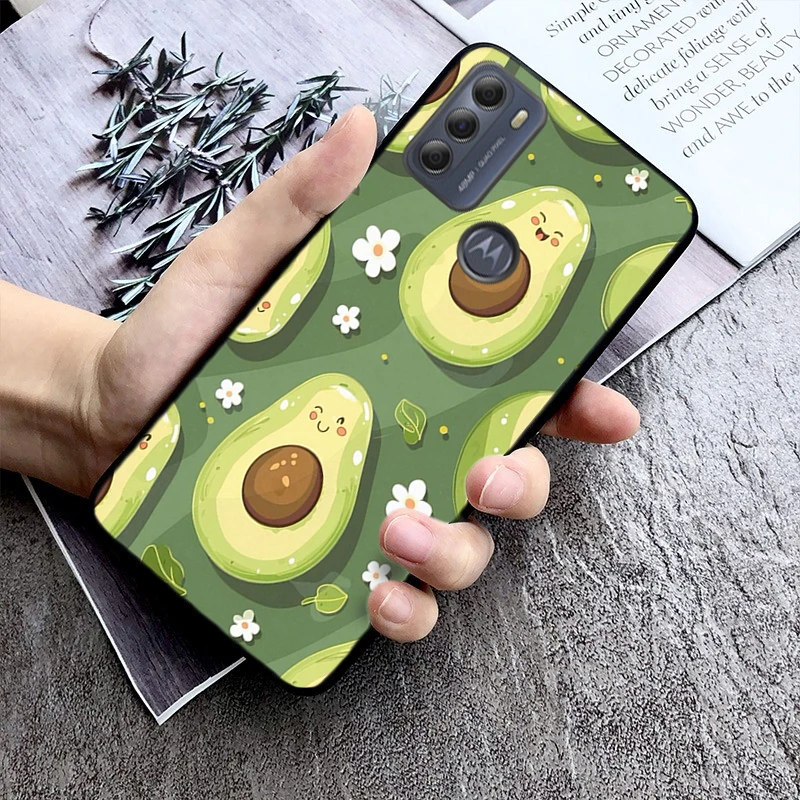 Capa de telefone abacate dos desenhos animados para motorola g84 g22 g32 g34 g52 g10 g20 g30 g60 g60s g13 g50 g54 g62 g53 g72 g85 g24 potência