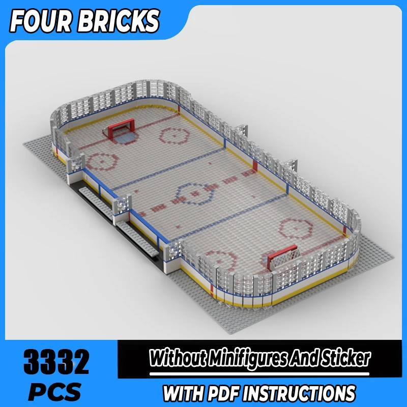 

Строительные блоки Moc, хоккей с шайбой, технология Rink, модульные кирпичи, модель, подарки, рождественские игрушки, наборы «сделай сам», сборка