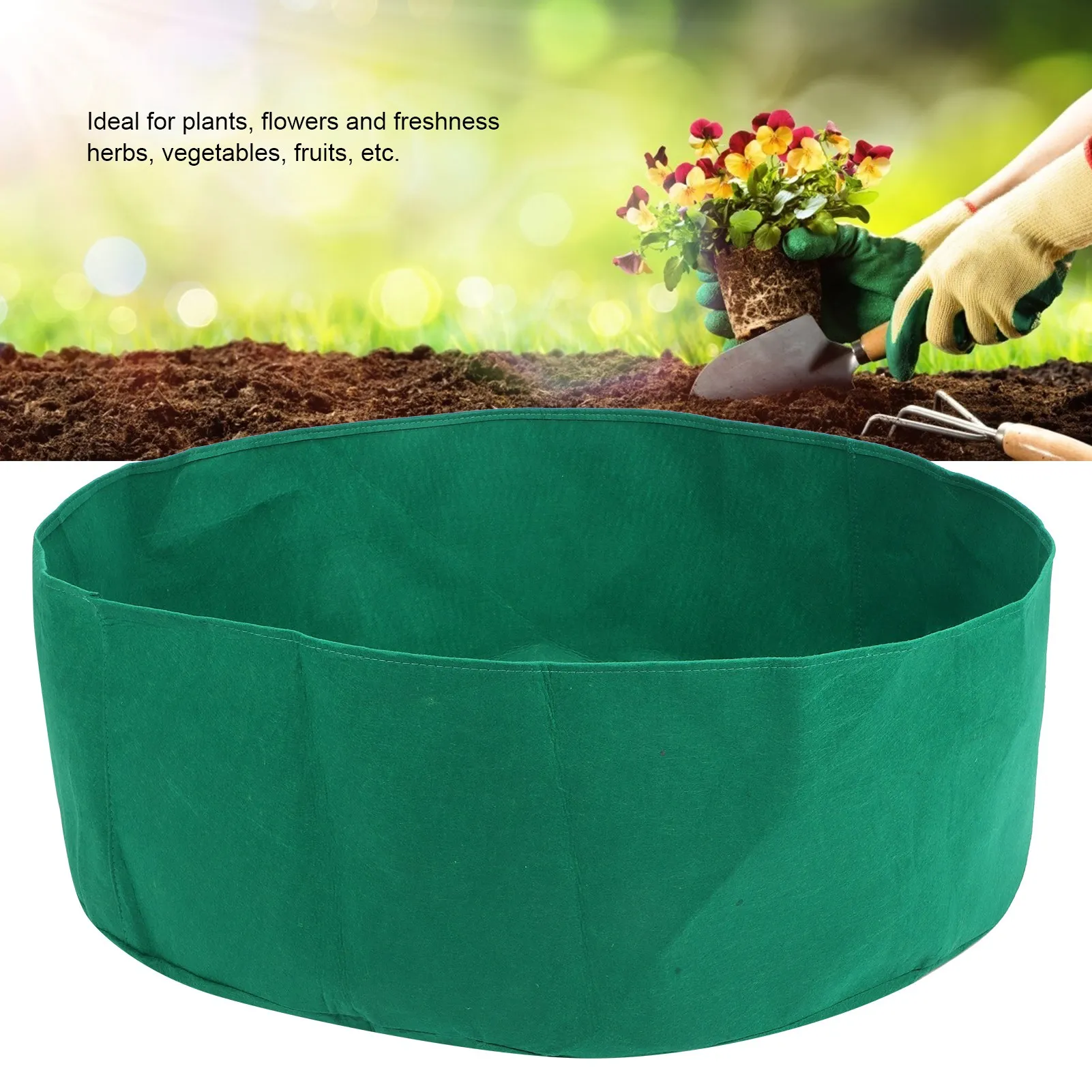 

90x30cm Felt Raised Planting Bed Round Garden Grow Bag For Flower Vegetable Plants Flower Pots Planting Supplies