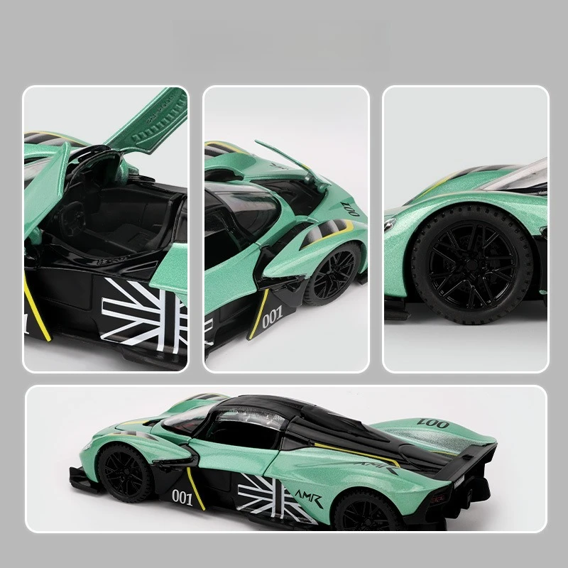 Modèle de Simulation de voiture Valkyrie Hypercar 1:32, en alliage métallique moulé sous pression, son et lumière, Collection de jouets pour enfants, cadeaux