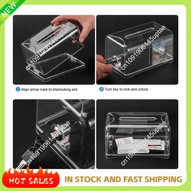 N88R 2X Donation Suggestion Box With Lock, Ballot Box,Suggestion Box For Fundraising, Donation, Tip Jars, Raffle Box