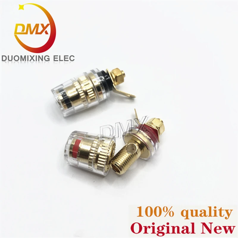 1-5PCS Pure copper gold-plated transparent crystal speaker power amplifier terminal 4MM banana socket audio horn wire terminal