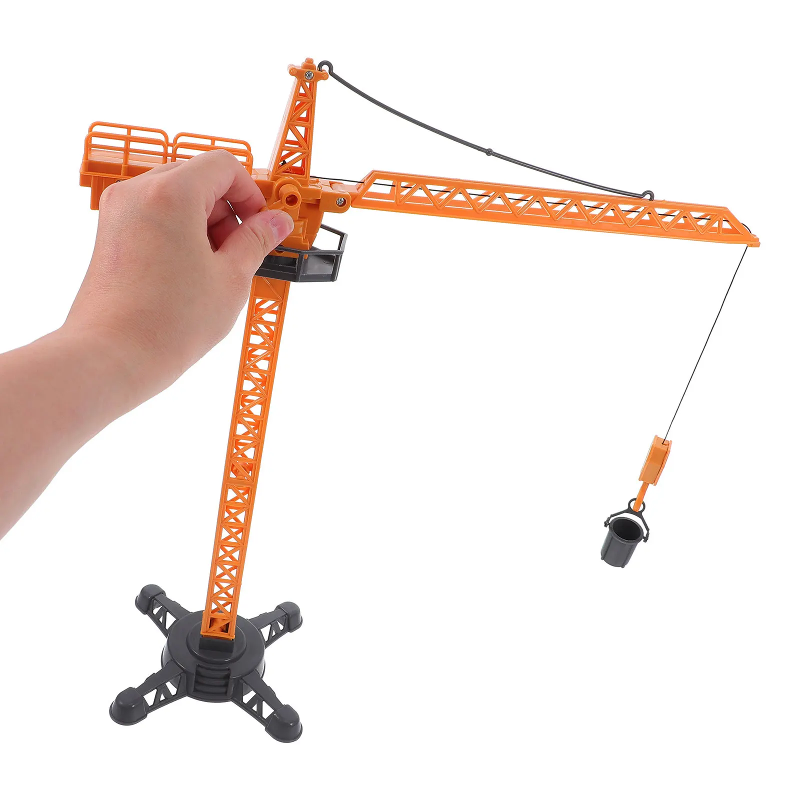 Heavy-Duty Plastic Engineering Crane Truck Realistic Rotating Lifting Construction Vehicle for Kids Building Set