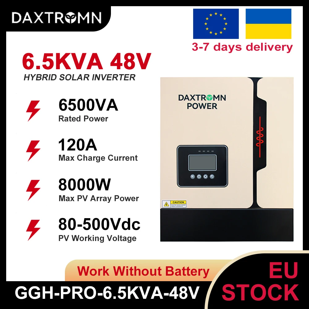 Daxtromn 11kW Hybride Solar-omvormer, 6,5 kVA zuivere sinusgolf fotovoltaïsche omvormer, 160A MPPT, 120A zonnelader