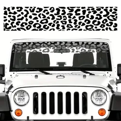 Car Front Windshield Leopard Print Sunshade Sticker Fashion Cheetah Pattern Decal Strip Leopard Print Car Sticker