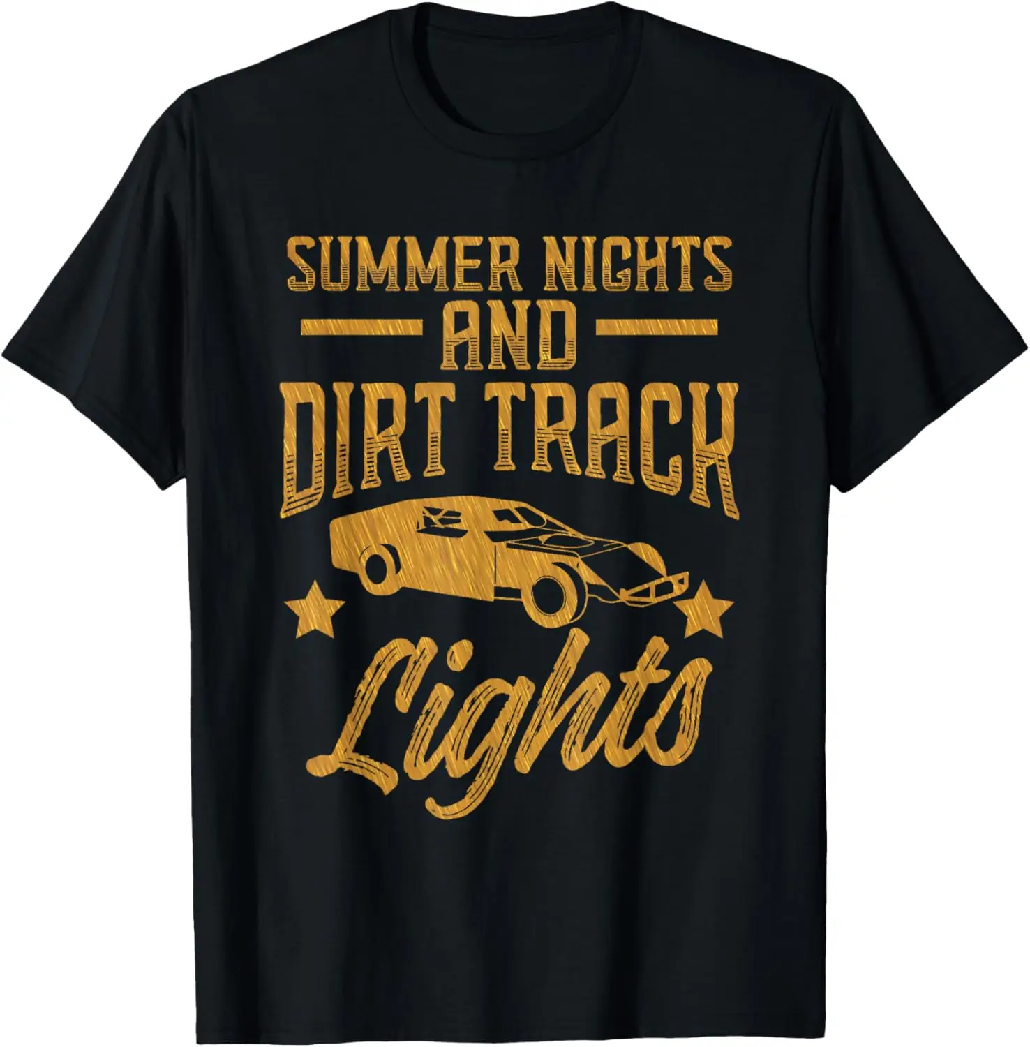 Gold Summer Nights & Dirt Track Lights - Racing Gear T-Shirt