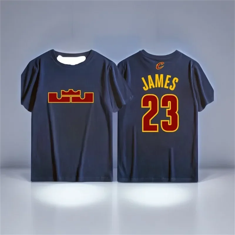 24/25 Latest Popular Cavaliers Retro Jersey Series James No.23 Summer Daily Top Adult Round Neck T-shirt Loose Comfortable Top