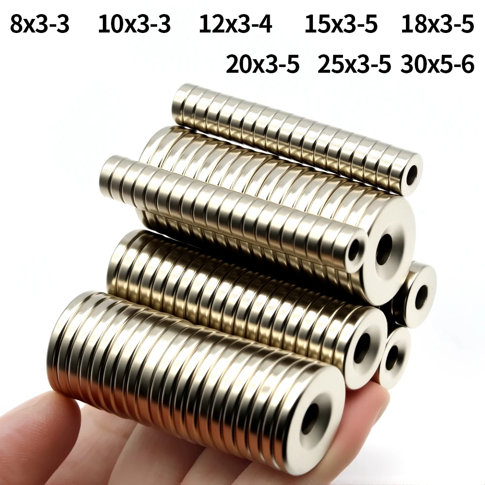 N35 Round Disc Neodymium Magnet NdFeB Permanent Magnet with Countersunk Screw Hole for DIY Industrial Mounting