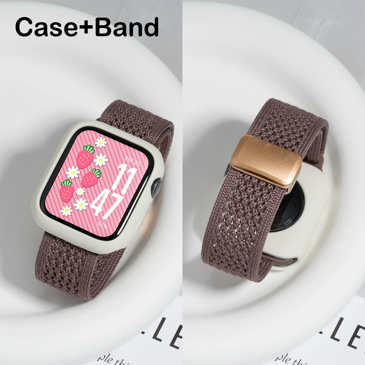 النايلون المغناطيسي الفرقة لساعة أبل 45 مللي متر 41 مللي متر 44 40 مللي متر سلسلة 11 10 46 42 مللي متر لينة سوار ل IWatch الترا 49 مللي متر 9 7 8 6 5 4 حزام #6