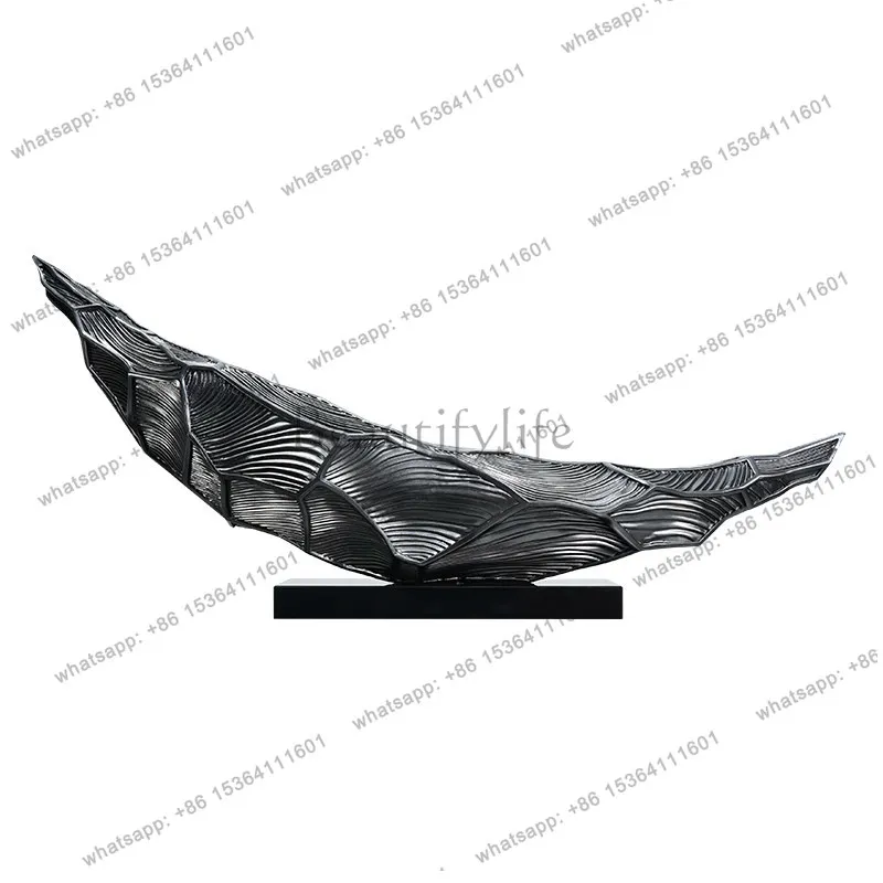 

Sales office Large glass fiber reinforced plastic floor sculpture Hotel lobby Abstract treasure boat ornament