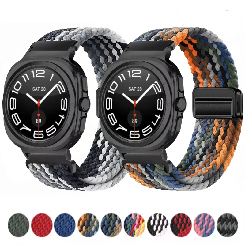 

Нейлоновый ремешок для Samsung Galaxy Watch Ultra 47 мм, сменный магнитный тканый браслет Galaxy Watch Ultra 2025, спортивные аксессуары