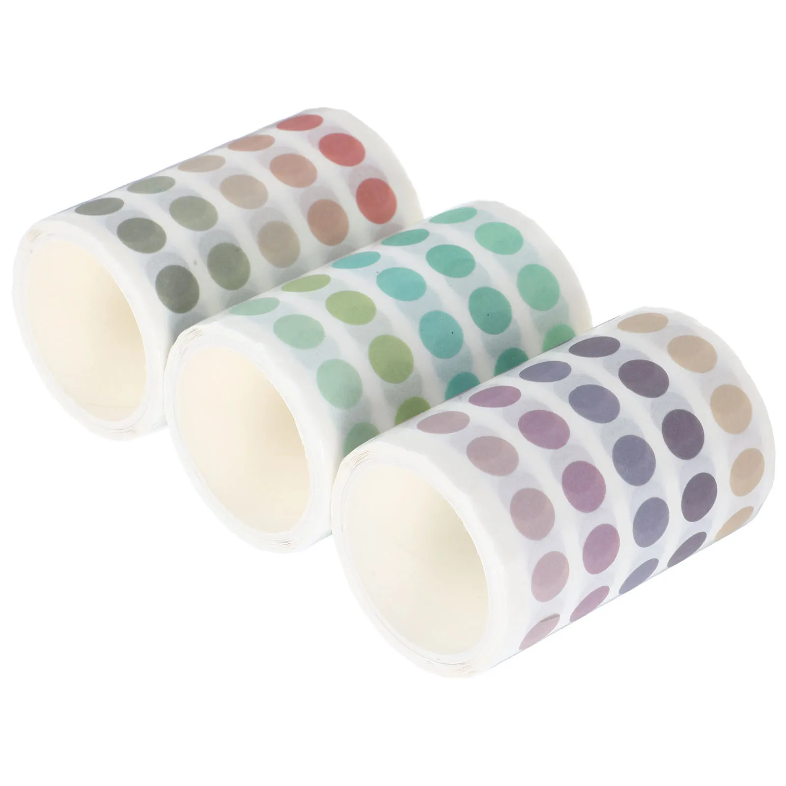 3 لفات من ملصقات شريط اشي نقطية ملصقات مستديرة ذاتية اللصق لمجلة سكرابوكينغ مخطط الديكور اشي النقاط ملصق صغير #5