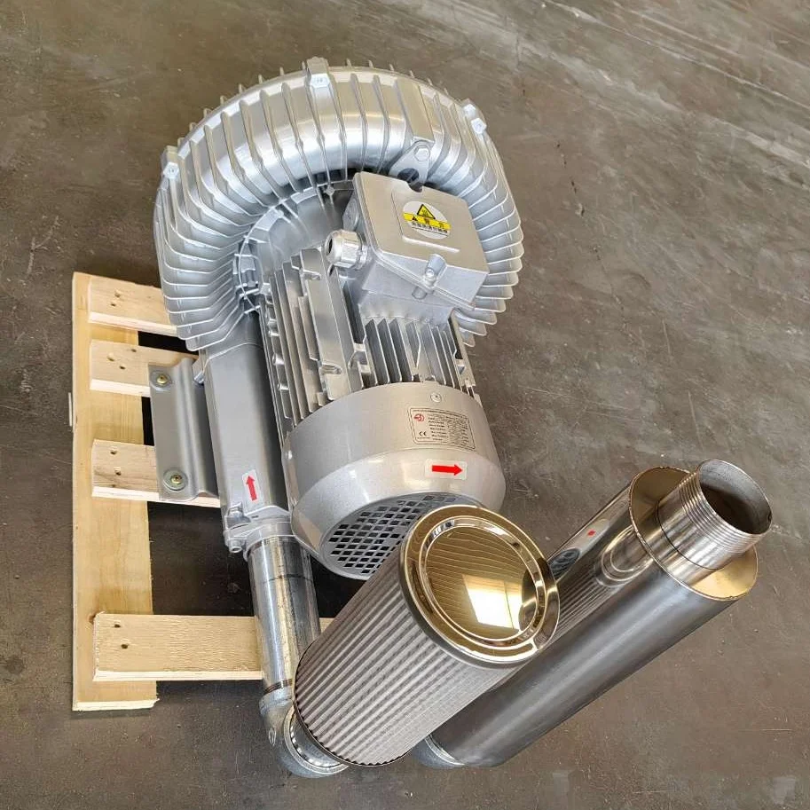 5HP 4.0kw منفاخ الهواء مضخة تفريغ حلقة منفاخ تطبيق لصناعة المنسوجات للمكنسة الكهربائية