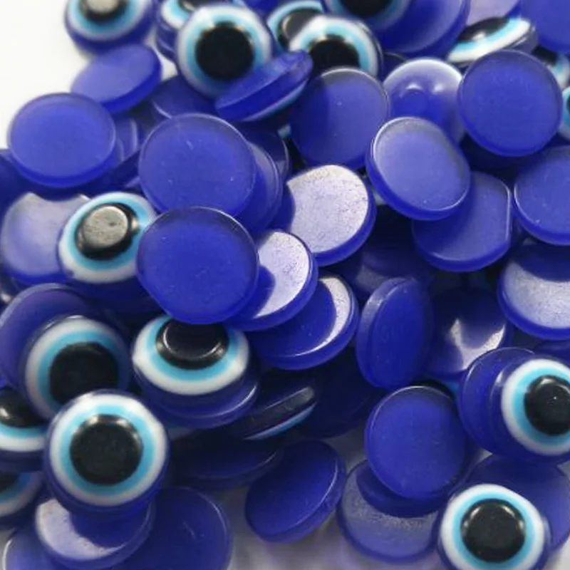 20PCS 6-25mm Mixed Royal Blue Flat Evil Eye Beads Diy Ornament Blue Eyes Flat Resin Fish Eyes for DIY Craft Supplies