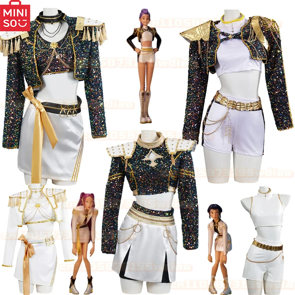 

KPOP Demon Hunters Cosplay Huntrix Girls Group Child Costumes Rumi Zoey Mira Warrior Disguise Teenager Halloween Carnival Party