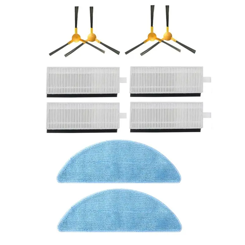 AT28 10 Pcs Replacement Kit for NEATSVOR X500 X600 Robot Vacuum Cleaner Side Brush Filter Rag Accessories