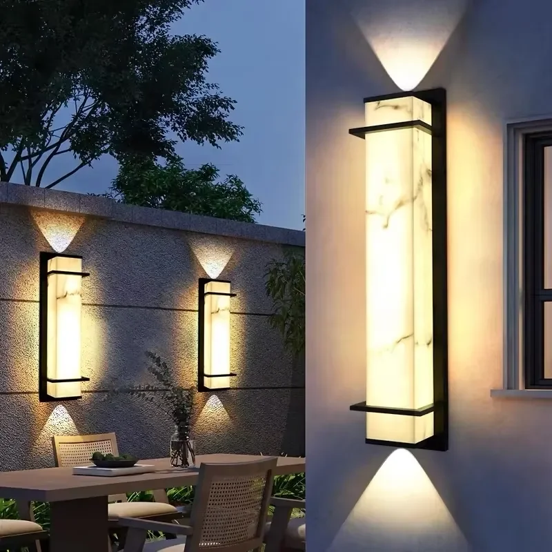 LED modern long outdoor wall lamp, three-color adjustable, ultra-bright linear design, waterproof IP65 lamp,