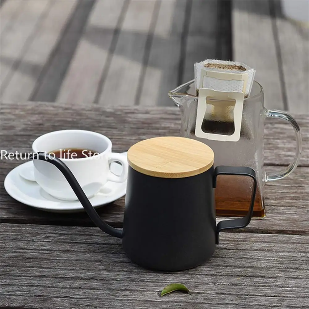 Cafetera de boca fina con cuello de cisne, tetera de acero inoxidable, boquilla estrecha, cafetera de goteo, herramienta de café, hervidor de goteo