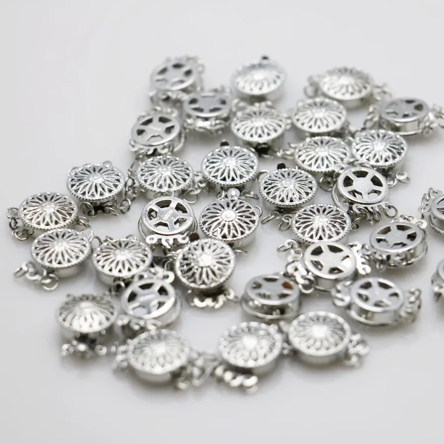 5PCS 12x4.6mm Hot Clasp Snap Button Metal Accessory Silver-plate For Necklace Bracelet Machining Parts Women Jewelry Making