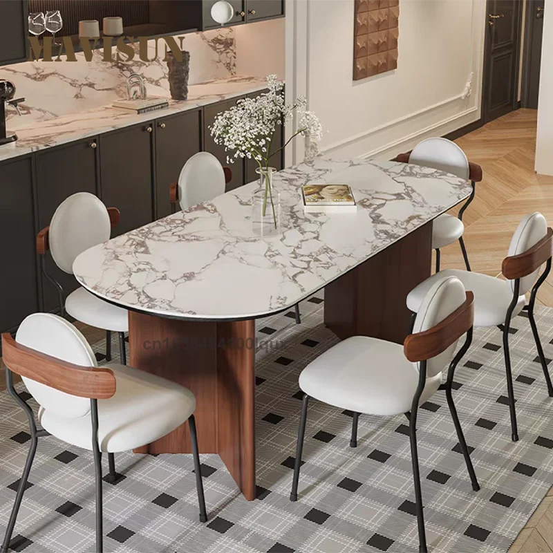 

Деревянный обеденный стол в скандинавском стиле 75 см с мраморной столешницей, прочные деревянные ножки, простой дизайн для дома, деревянный обеденный стол