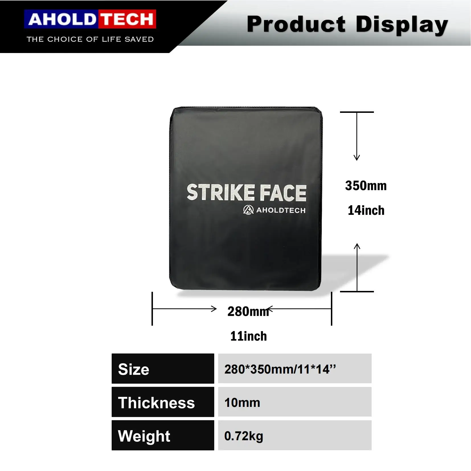 Aholdtech LT NIJ IIIA 3A Soft Bulletproof Plate Bulletproof Backpack Ballistic Schoolbag Big Plate 11x14