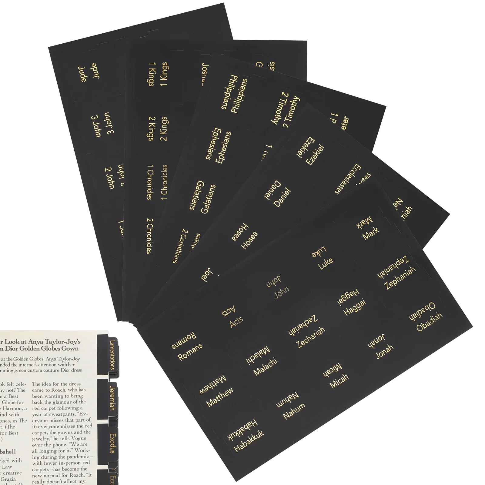 5 Sheets Bible Index Tags Page Tabs for Study Non-permanent Labels Small Pvc Self-adhesive Dividers