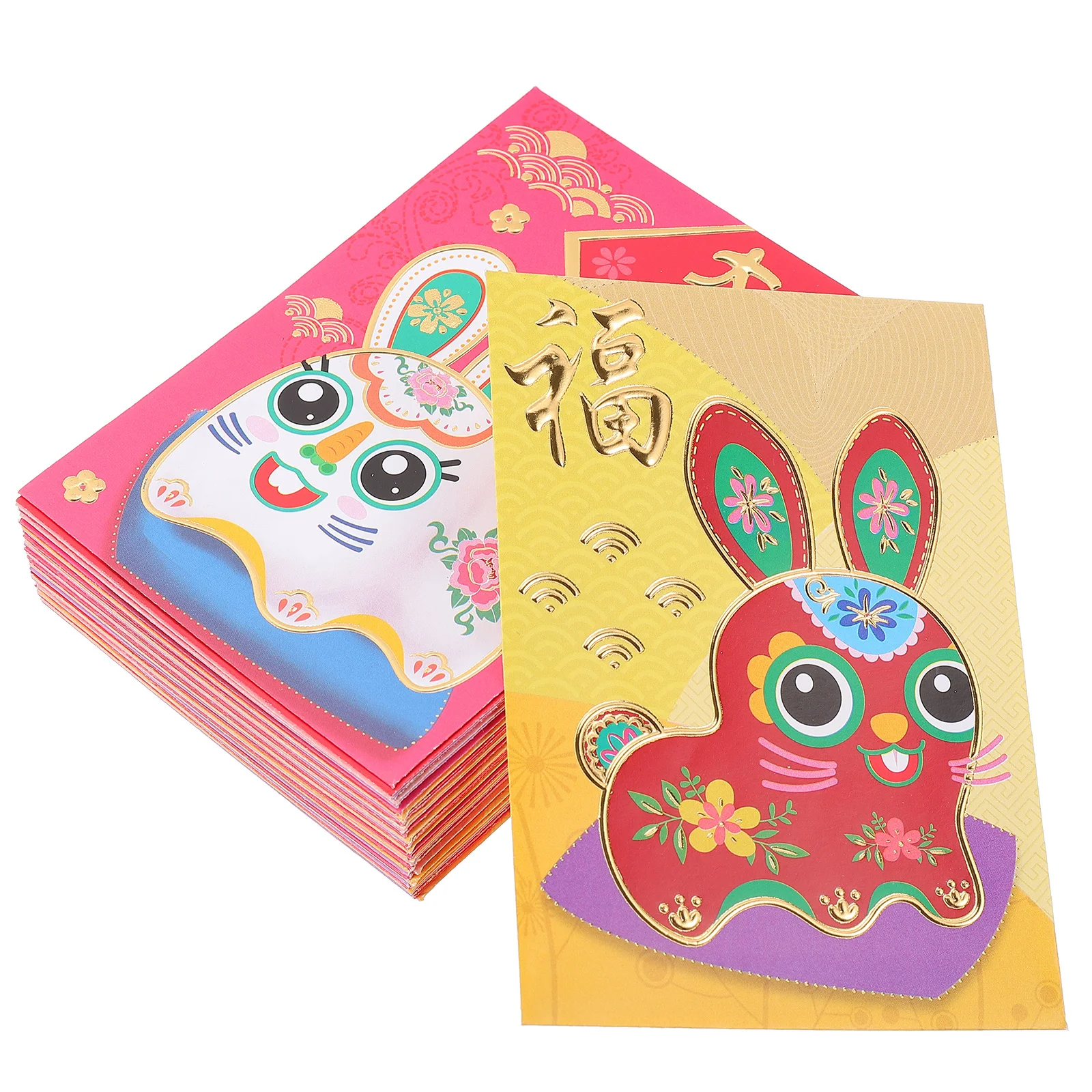 60Pcs Cartoon Rabbit Money Pouches Red Envelopes Lucky New Year Spring Festival Gift Packets Red Envelope Money Pouch