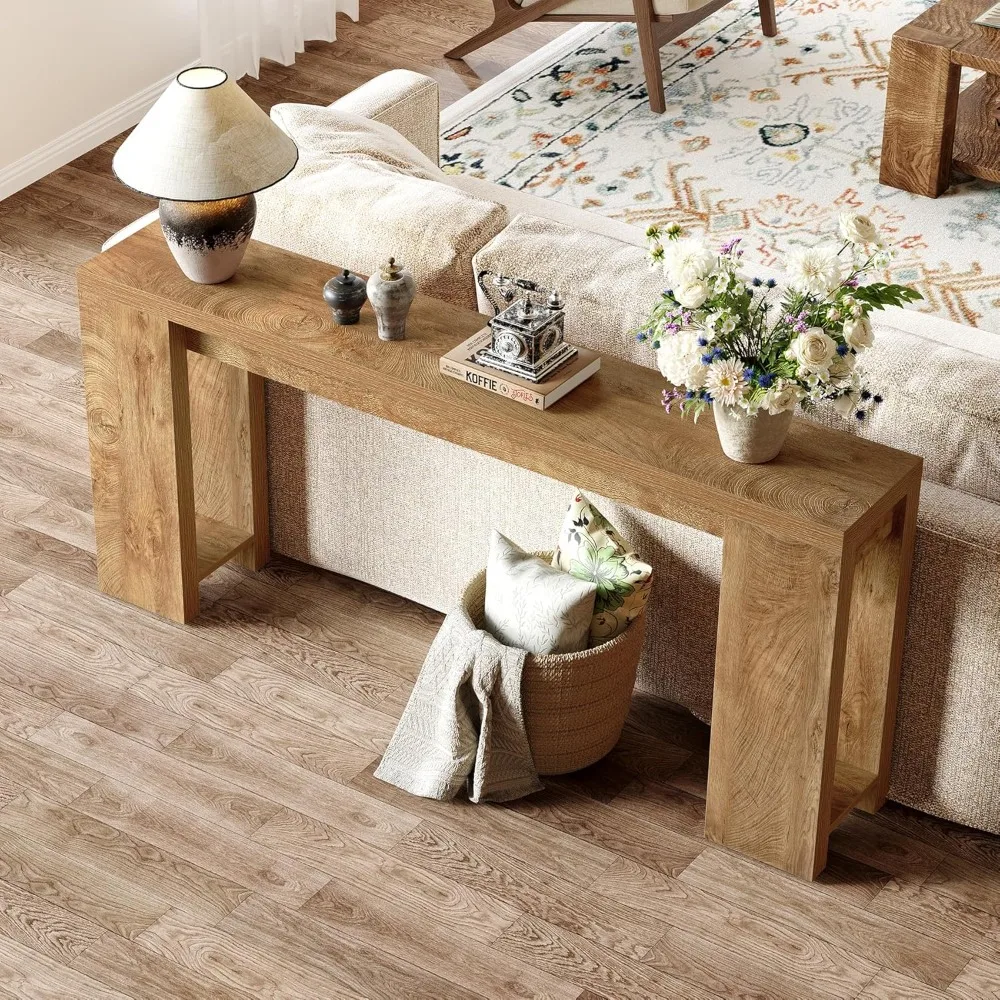 طاولة كونسول طويلة 70.9 بوصة، طاولة أريكة ضيقة خلف الأريكة، طاولة وحدة تحكم المزرعة لغرفة المعيشة، المدخل،