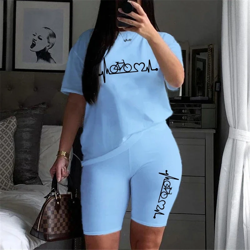 Womens Outfits Casual Vacation Short Sets Sport Jogging T-shirt+shorts 2 Piece Set Clothing Fashion 2024 Hot sales Summer Suit