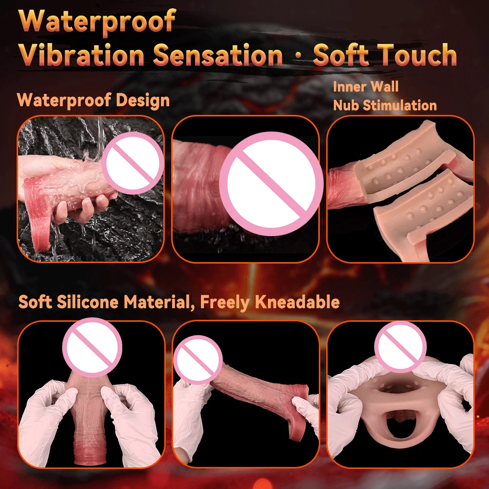 ORALSX الجلد تهتز القضيب كم سيليكون الذكور غطاء الديك ديك المكبر تدليك المهبل الشرج دسار الجنس لعب للنساء الرجال