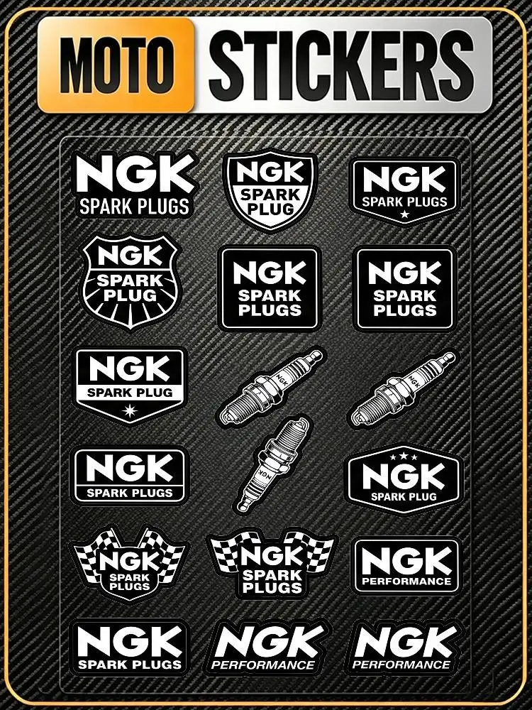 

FOR NGK SPARK PLUGS Universal Waterproof Reflective Decorative Decals Scratch Hide For Car Motorcycle Helmet Water Cup Fridge