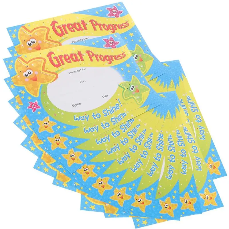 200 Sheets of Award Certificates for Kids Lovely Certificate of Achievement Cartoon Certificate Paper