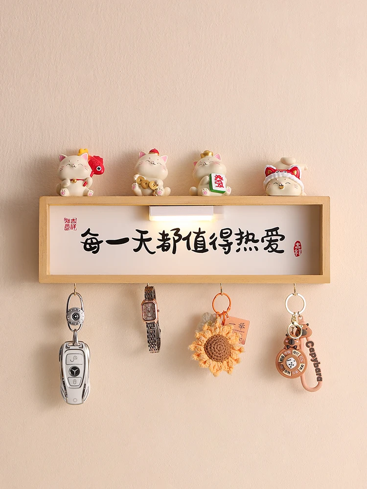 モダンなミニマリスト玄関壁装飾キー収納ラック木製素材戸口変換小物ホルダー