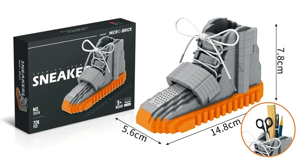 Neue DIY Sport Basketball Schuhe Bausteine Anime Turnschuhe Jungen Mädchen Spielzeug Auktion Modell Montage Block Ziegel Kinder Spielzeug Geschenke – Detail 9