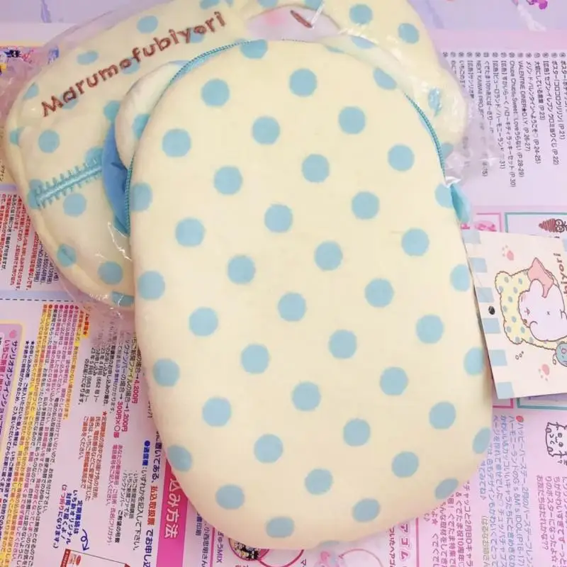 Kawaii Sanrio Marumofubiyori Plush Pencil Case Anime Cartoon Sleeping Bag Bear Stationery Bag Student Desktop Storage Girl Gifts