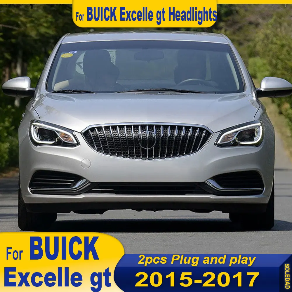 

Автомобильная фара для Buick Excelle gt 2015 2016 2017, фара в сборе для Excelle LED DRL, аксессуары для передних фар Plug and play