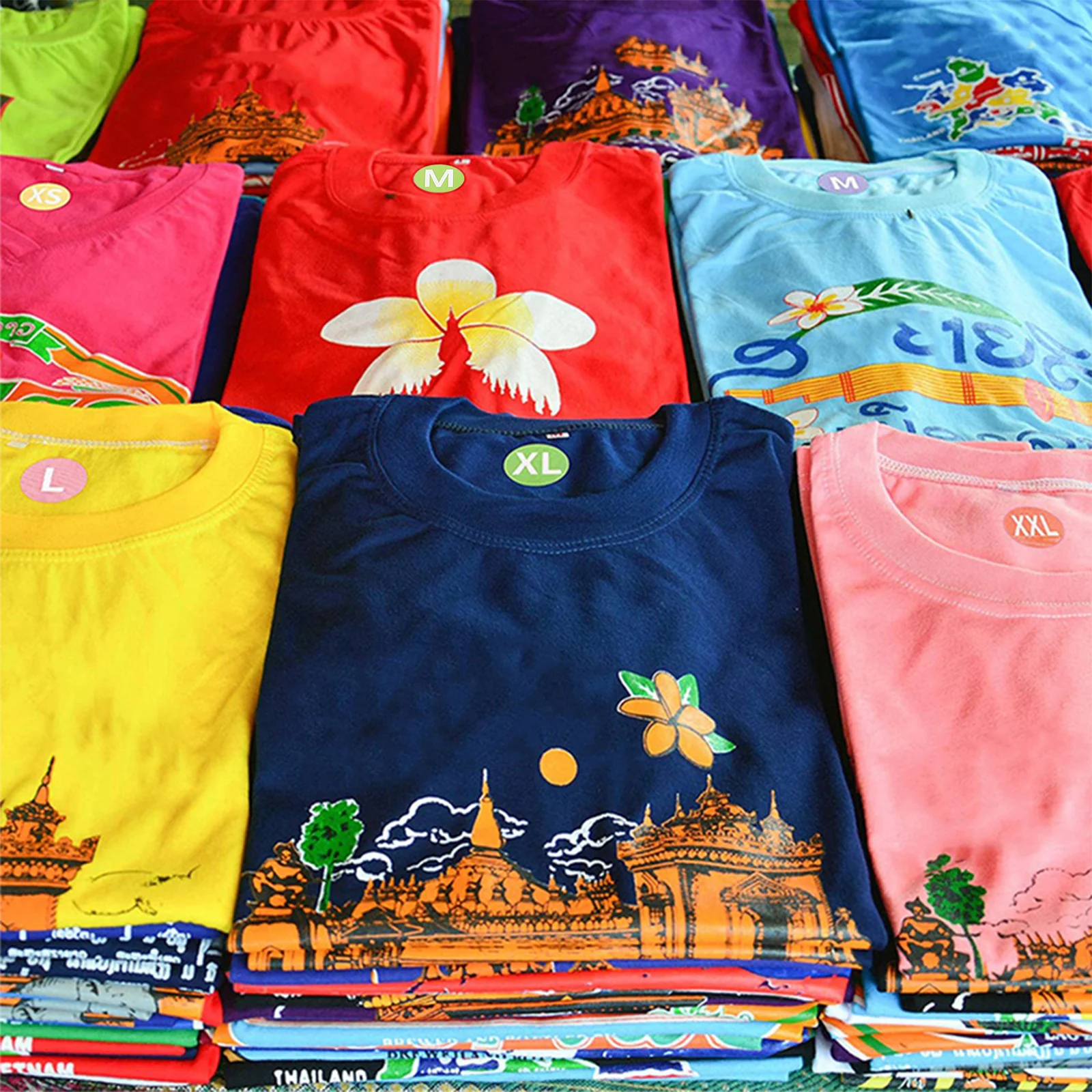 

6 Rolls T Shirt Size Stickers Permanent Adhesive Round Labels for Apparel Sorting Fast Guest Recognition Suitable for Various