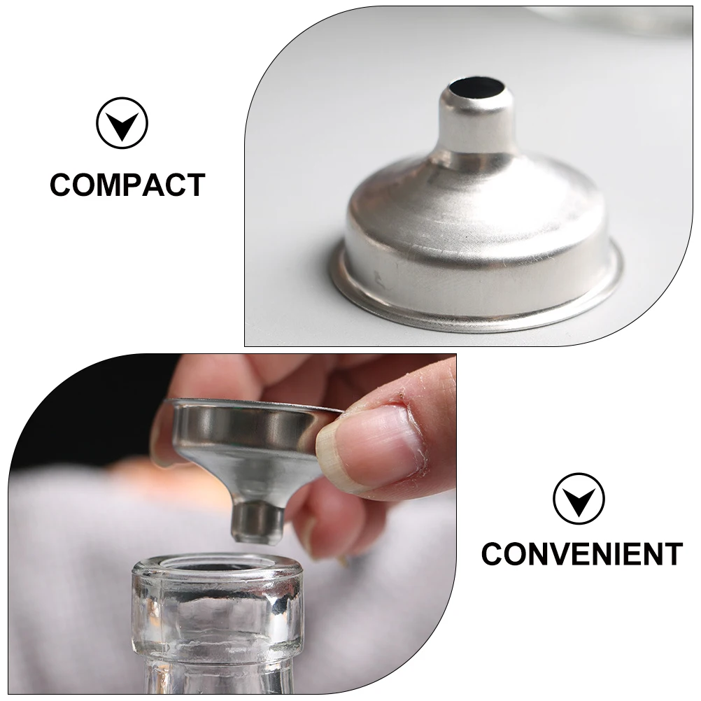 

Stainless Steel Funnel for Kitchen Small Filling Bottles Dosing Liquid Transferring Tool Compact Travel Size Oil Soy Sauce