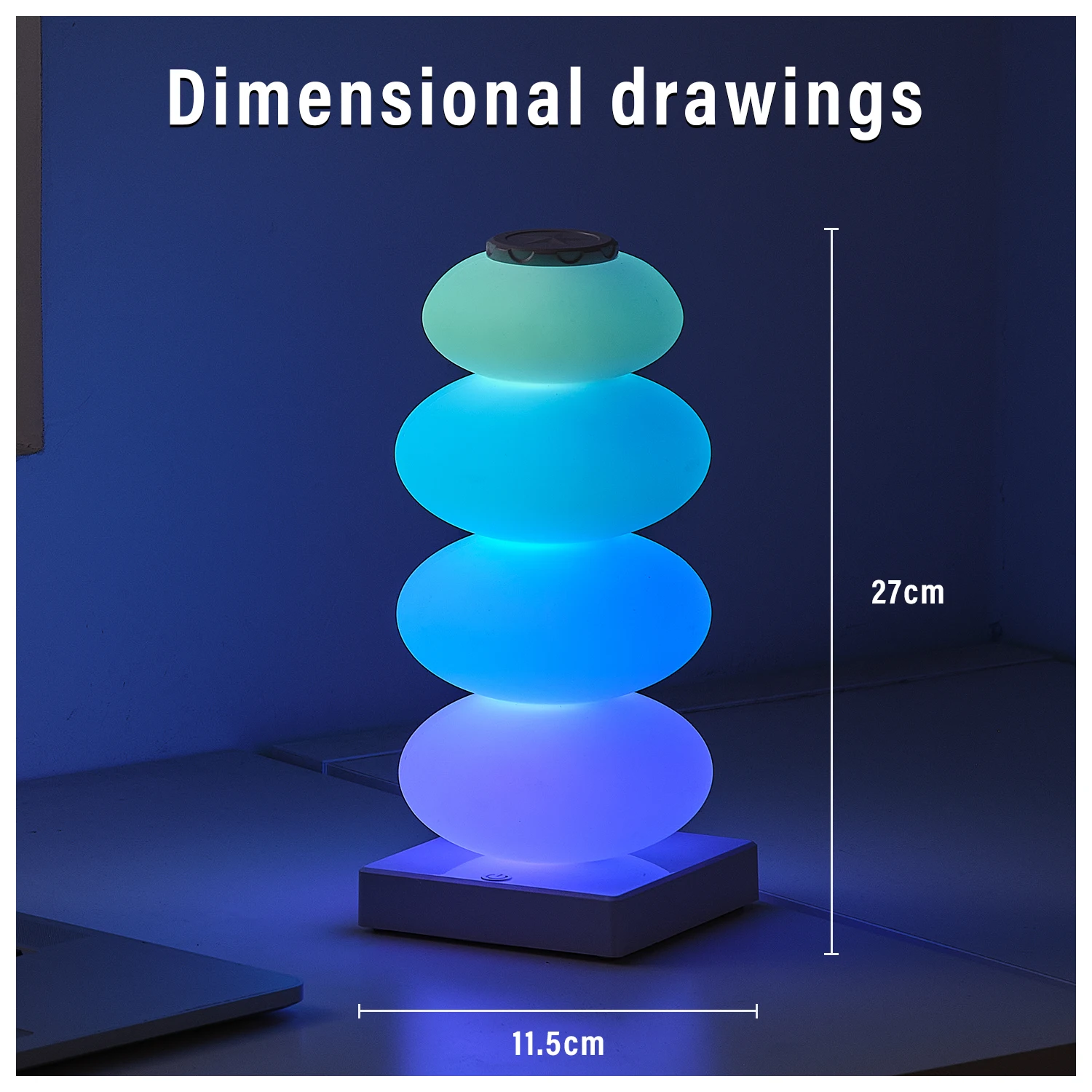 Touch switch LED RGB 16 color DIY multi-step color changing table lamp bedroom bedside ambient light
