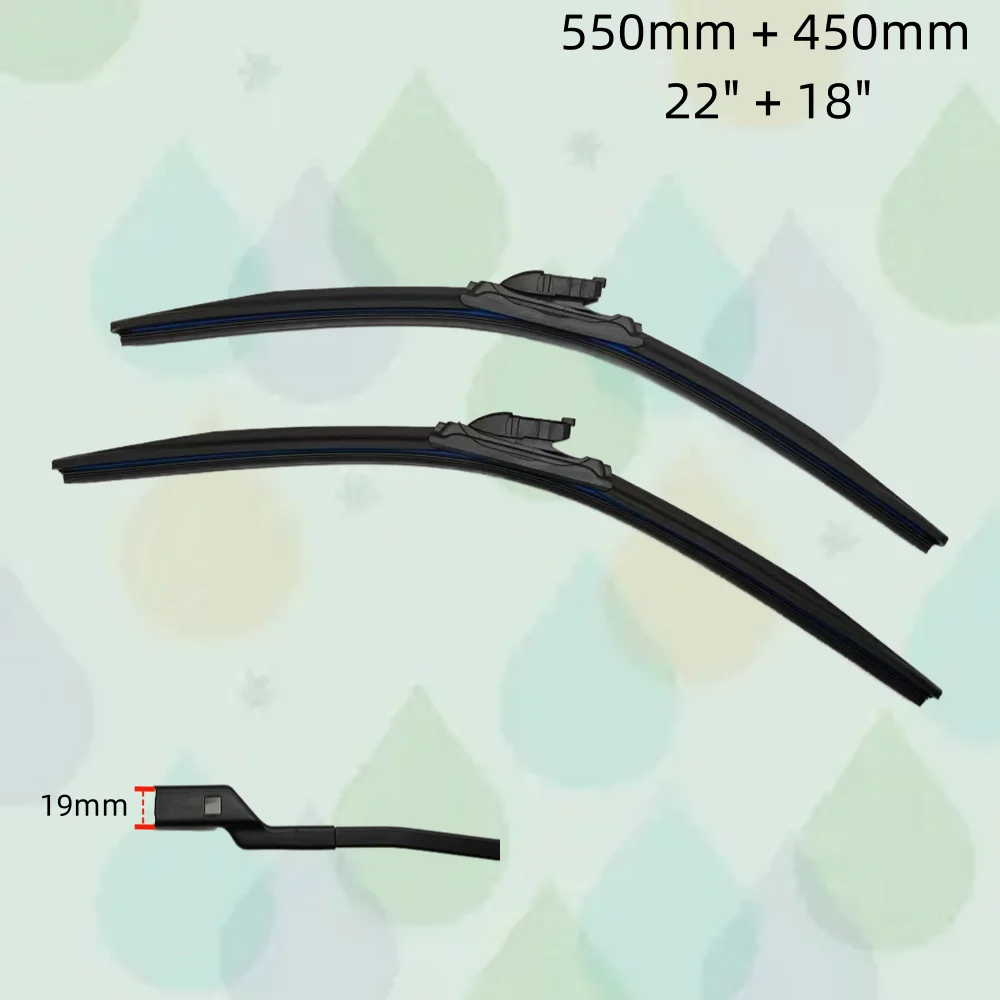 

Wiper blades for Chery Chirey Exeed TX 2019-2021 Geely GX3 2017-2022 22" + 18" (550mm + 450mm) All-Season Auto Windshield