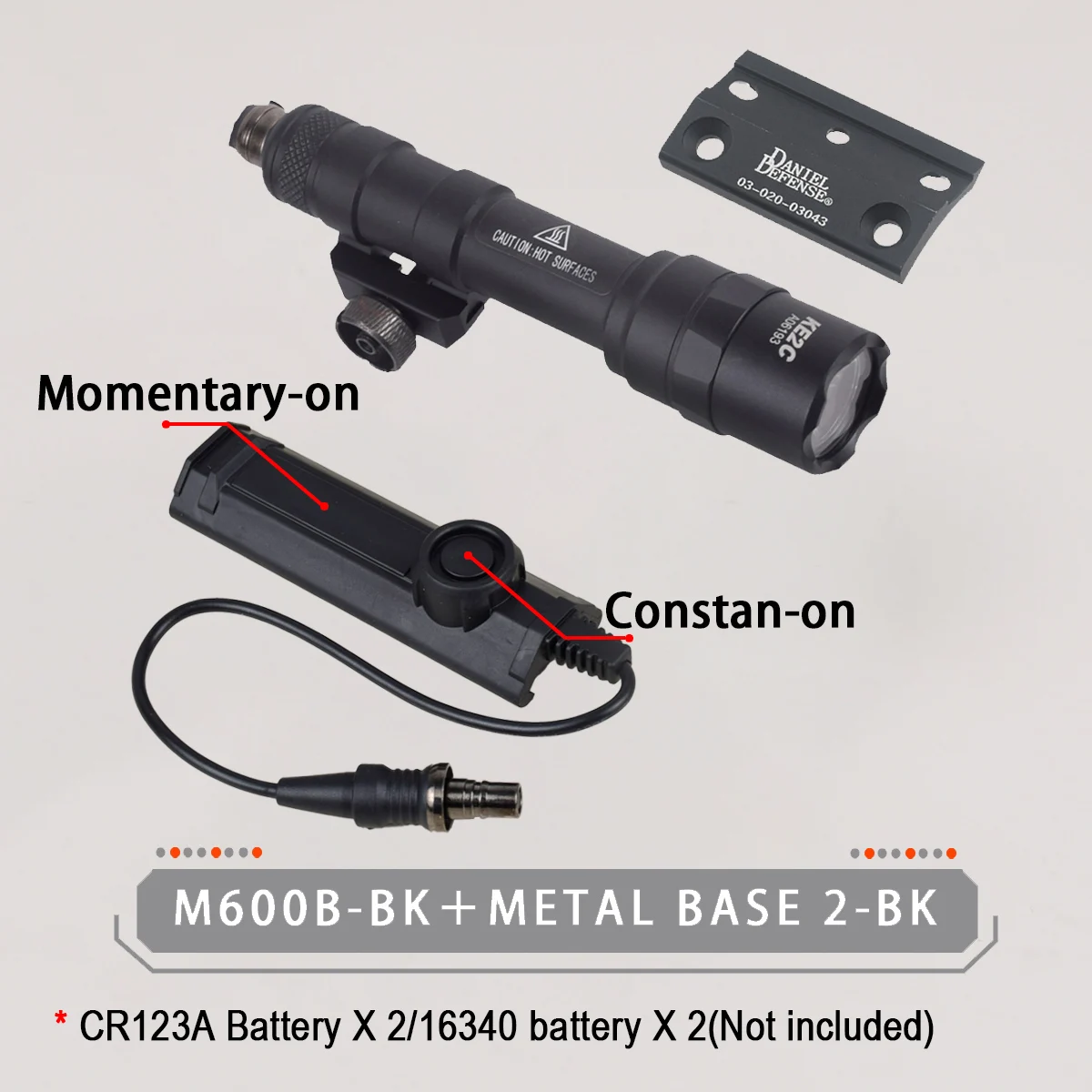 Picture 7: Tactical Surefire M300 M600 Light With DANIEL DEFENSE Offset Mount Base For Mlok Keymod 20mm Rail Hunting Flashlight White Light