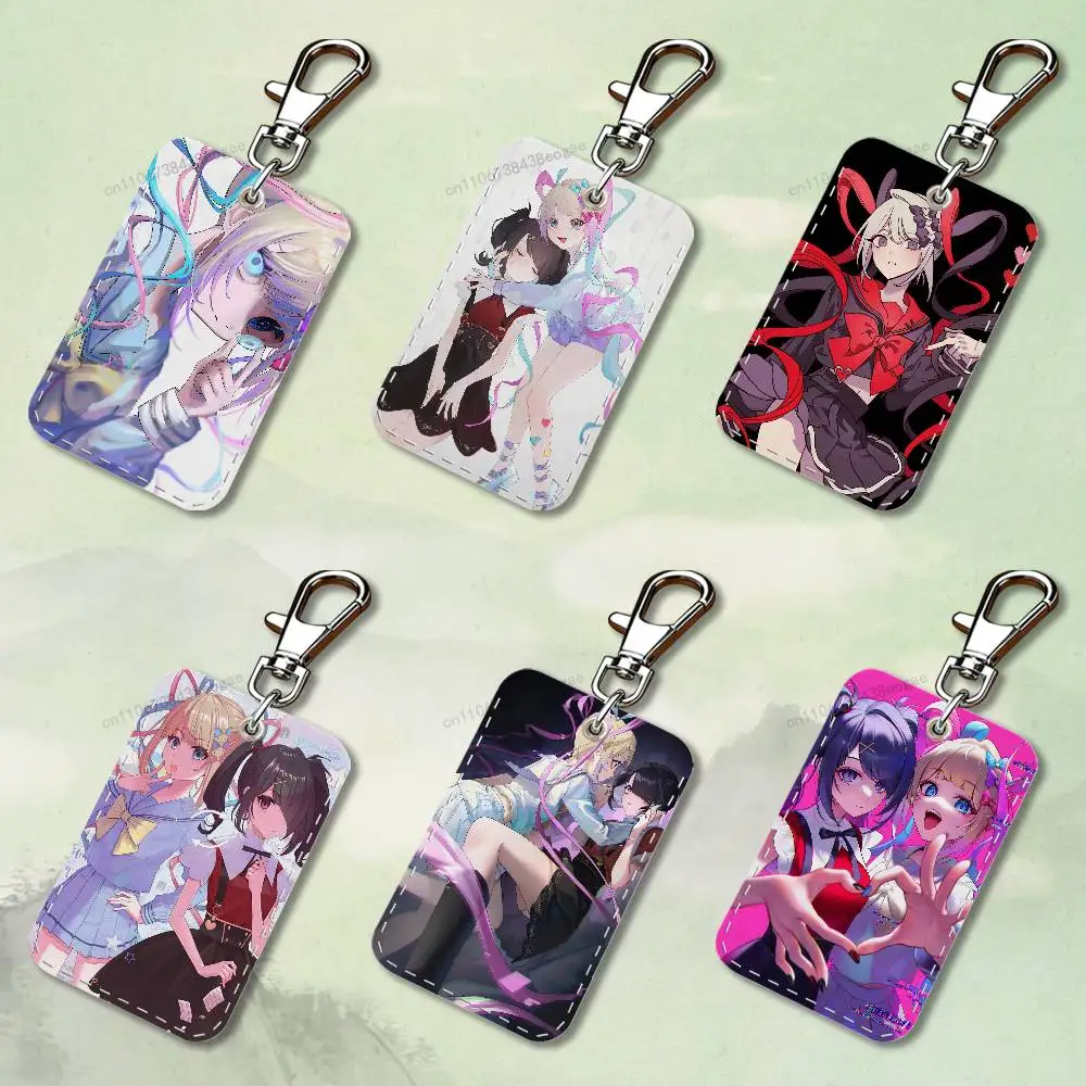 

N-Needy G-Girl O-Overdose Rectangle Card Case Keychain Access Card Bag Key Tag Ring Leather Card Holder Key Ring Access