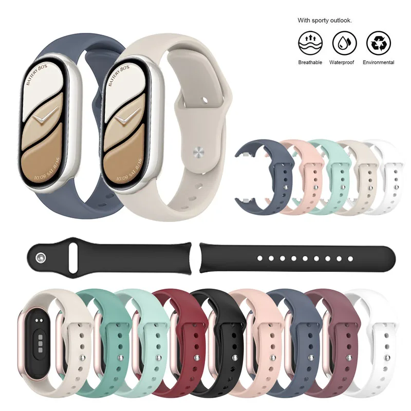 Мягкий силиконовый ремешок для Xiaomi Band 10, сменный спортивный браслет, ремешки для умных часов для Xiaomi Band 9 8, аксессуары