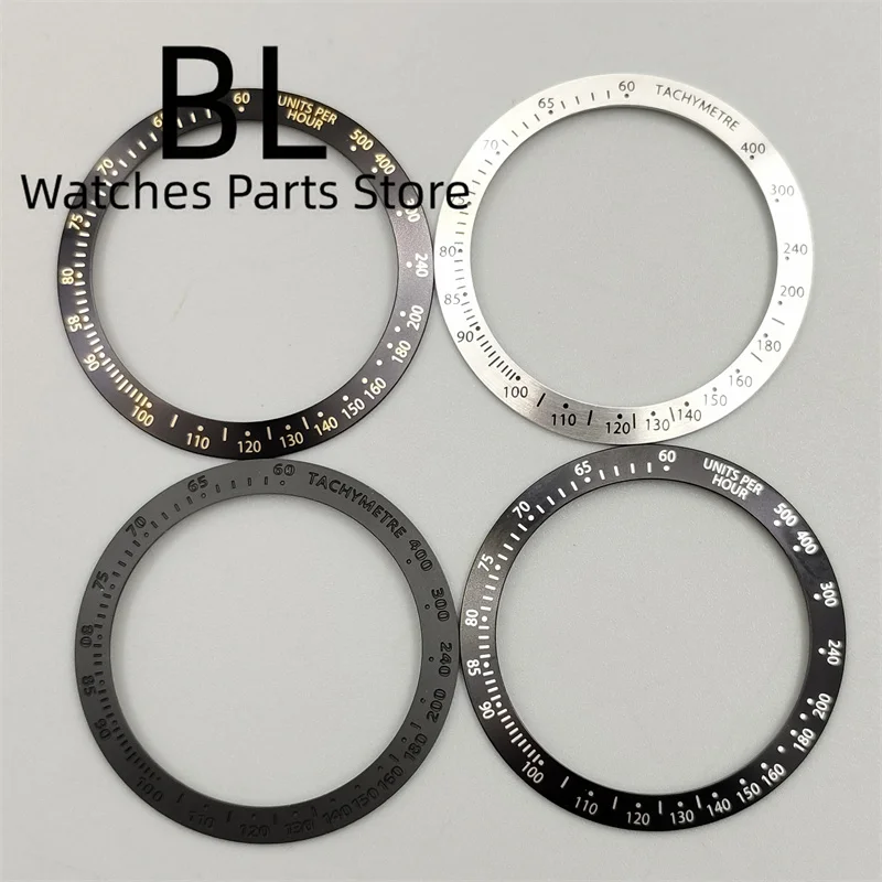 BLIGER 38mm Diameter Sloping Watch Bezel Chronograph Indices Function High Quality Ceramic Insert Replacement Watch Accessories