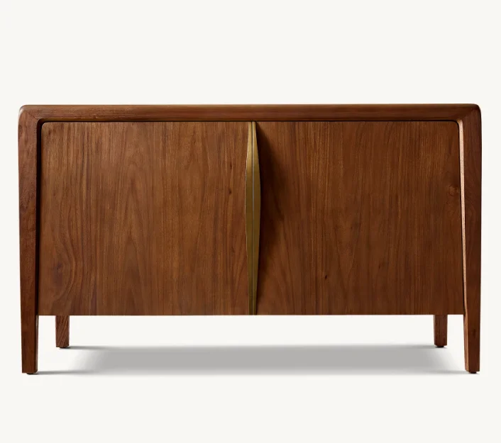 

# Modern Luxury Living Room Walnut Wood Media Console