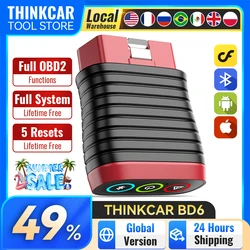 Thinkcar BD6 Car Diagnostic Scanner Support BLEED BRAKE ETS IMMO OIL Reset Lifetime Free Update OBD2 Scan Tool VS Mucar BT200