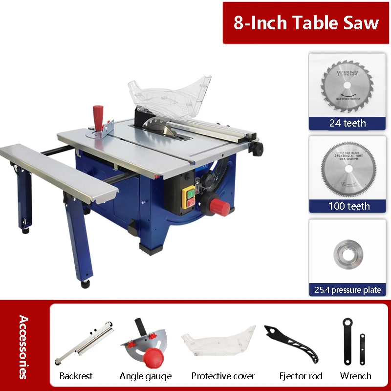 1800W Table Saw Multifunctional Electric Desktop Saws Woodworking Bench Saw Small Household DIY Cutting Machine